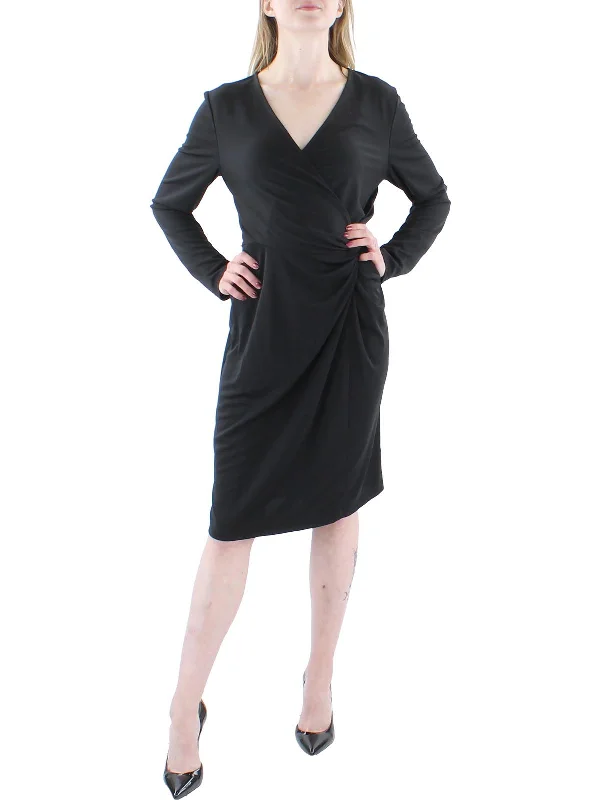 Womens Knit Long Sleeves Cocktail and Party Dress