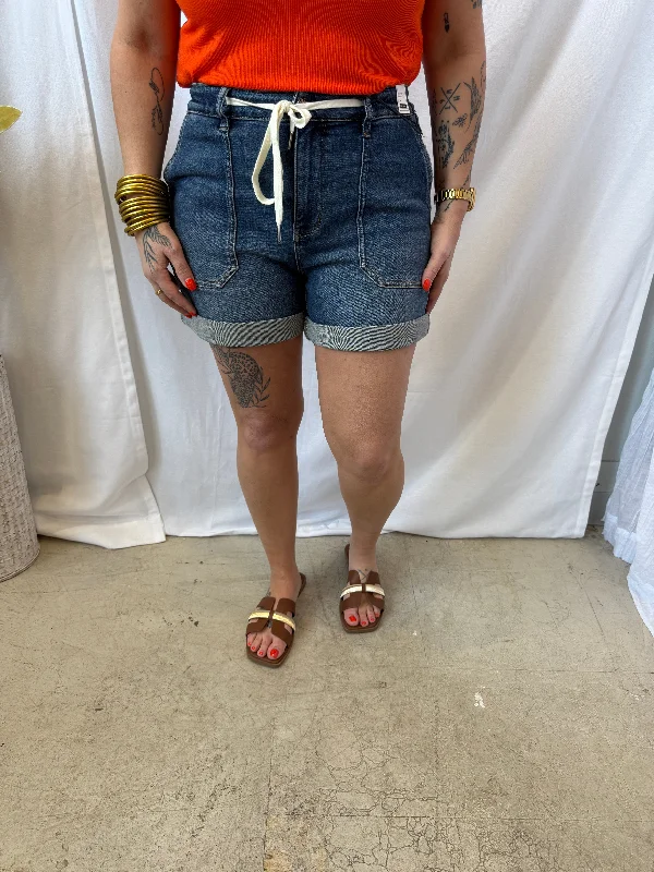 Judy Blue Dark Wash Jogger Shorts