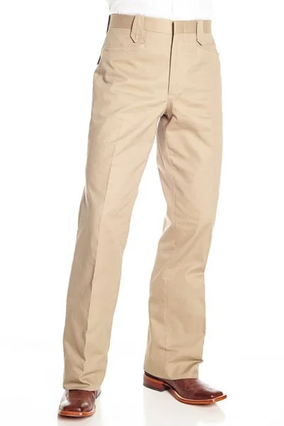 Circle S Mens Khaki 100% Cotton Unhemmed Snap Ranch Dress Pant 34