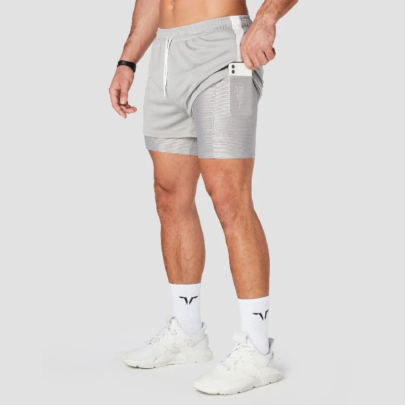 Hybrid Performance 2-in-1 Shorts - Light Grey