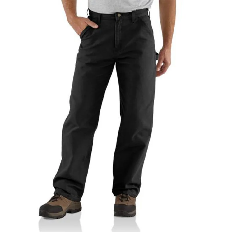 Men's Loose Fit Washed Duck Flannel-Lined Utility Work Pant